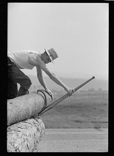 Untitled photo, possibly related to: Lumber mill worker, Lowell, Vermont