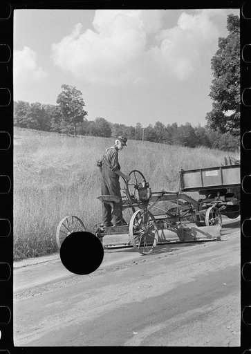 Untitled photo, possibly related to: Road grader, Windsor County, Vermont