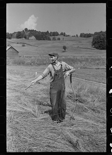 Sharpening a scythe, Windsor County, Vermont