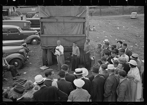 Rutland, Vermont. Watching the medicine man at the Vermont State Fair