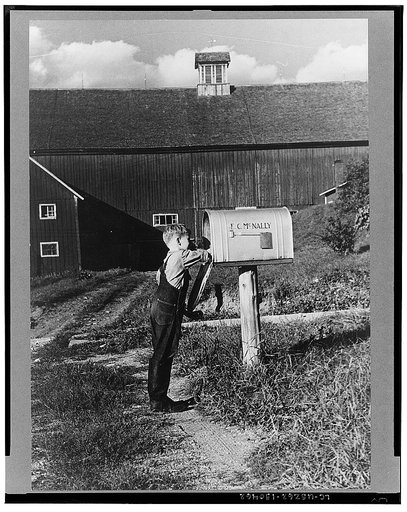 Looking for the mail, McNally farm, Kirby, Vermont