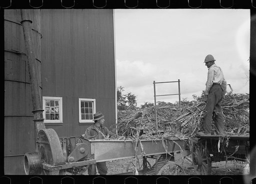 Untitled photo, possibly related to: Barn and silo on Anton Weber's farm, Tompkins County, New York