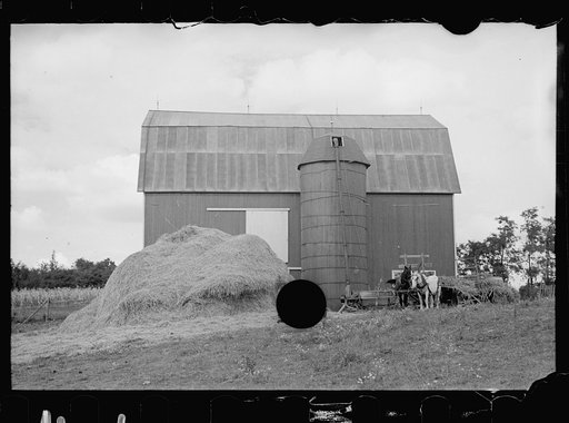 Untitled photo, possibly related to: Barn and silo on Anton Weber's farm, Tompkins County, New York