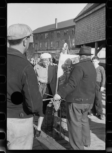 Untitled photo, possibly related to: Fishermen playing cards, Gloucester, Massachusetts