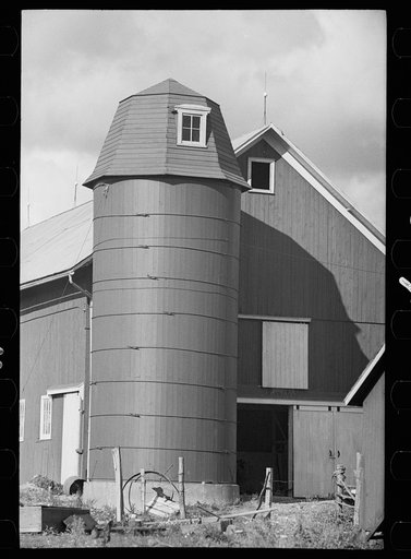 Barn and silo on U.S. Grant Hallett's new farm, Tompkins County, New York