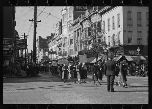 Untitled photo, possibly related to: Main street of Hagerstown on Saturday afternoon, Maryland
