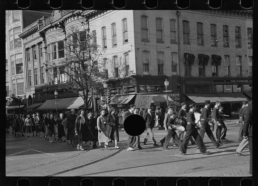 Untitled photo, possibly related to: Main street of Hagerstown on Saturday afternoon, Maryland
