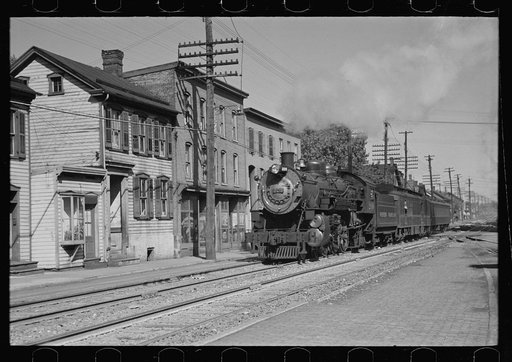 Train arriving from Baltimore. Hagerstown, Maryland