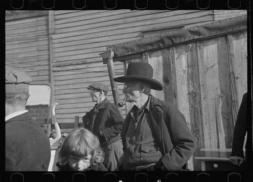 Old man at furniture auction, Hagerstown, Maryland