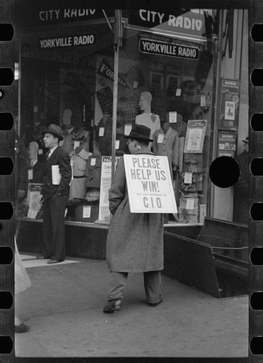 Untitled photo, possibly related to: Strike pickets, New York, New York