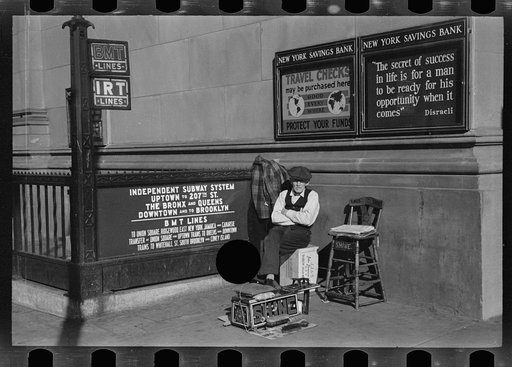 Untitled photo, possibly related to: Bootblack, corner Fourteenth Street and Eighth Avenue, New York, New York