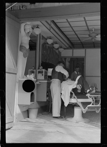Untitled photo, possibly related to: Loungers in barbershop, Key West, Florida