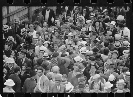 Untitled photo, possibly related to: Crowds at races, Indianapolis, Indiana