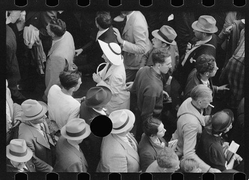 Untitled photo, possibly related to: Crowds at races, Indianapolis, Indiana