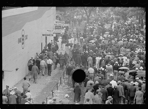 Untitled photo, possibly related to: Crowds at races, Indianapolis, Indiana