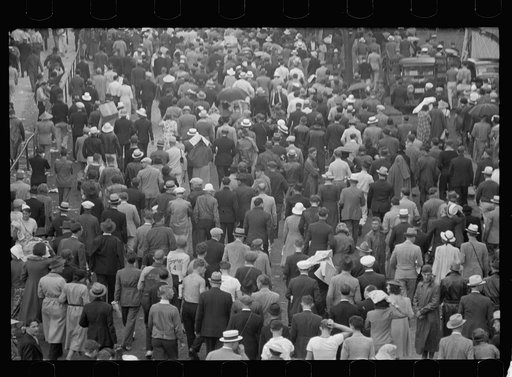 Untitled photo, possibly related to: Crowds at races, Indianapolis, Indiana