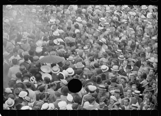 Untitled photo, possibly related to: Crowds at races, Indianapolis, Indiana