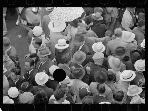 Untitled photo, possibly related to: Crowds at races, Indianapolis, Indiana