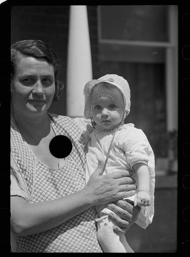 Untitled photo, possibly related to: Farmer and child, Scioto Farms, Ohio