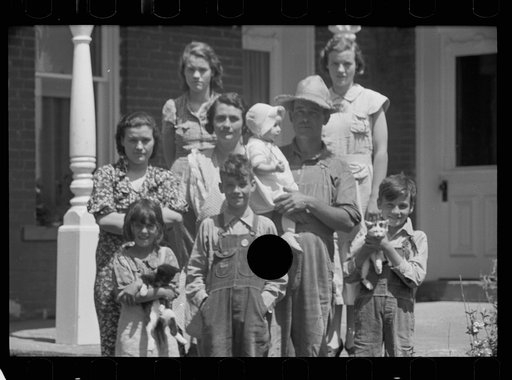 Untitled photo, possibly related to: Farmer and child, Scioto Farms, Ohio