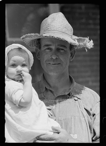Farmer and child, Scioto Farms, Ohio
