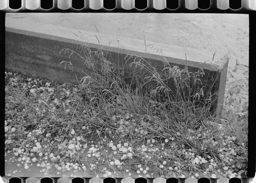 Hailstones along highway, Indiana