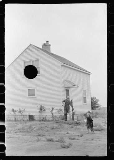 Untitled photo, possibly related to: Part-time farmer who works in Loogootee with his family, Wabash Farms, Indiana