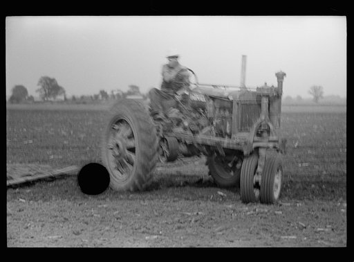 Untitled photo, possibly related to: Tractors used in cultivation, Wabash Farms, Indiana