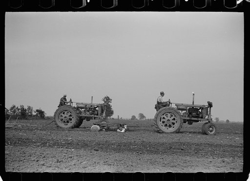 Untitled photo, possibly related to: Tractors used in cultivation, Wabash Farms, Indiana