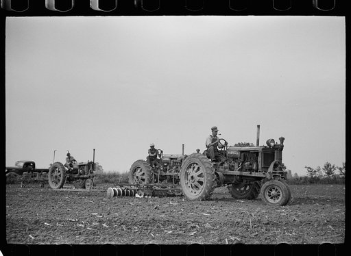 Tractors used in cultivation, Wabash Farms, Indiana