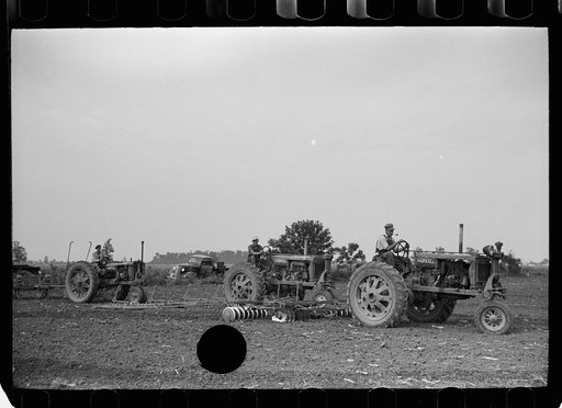 Untitled photo, possibly related to: Tractors used in cultivation, Wabash Farms, Indiana