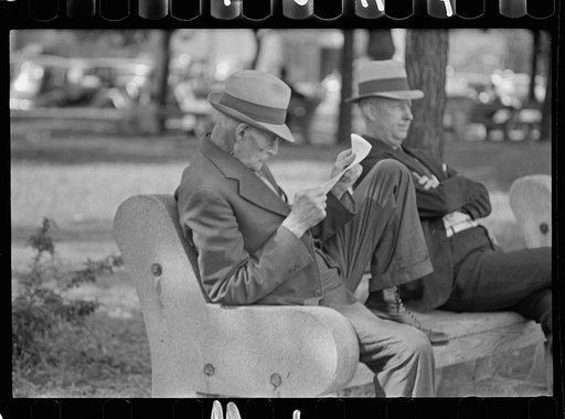 Untitled photo, possibly related to: Men in park, Peoria, Illinois