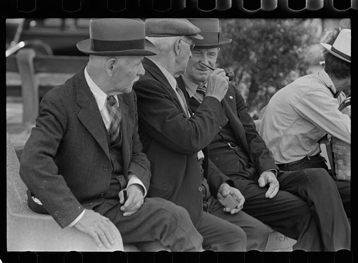 Untitled photo, possibly related to: Men in park, Peoria, Illinois