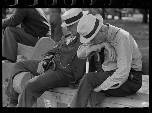 Men in park, Peoria, Illinois