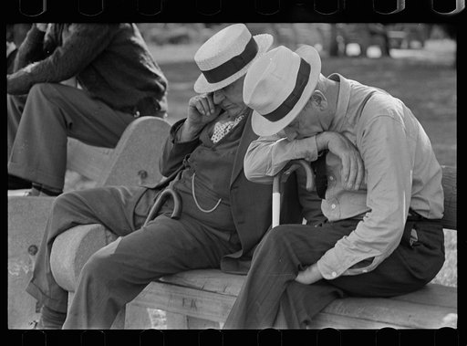 Untitled photo, possibly related to: Men in park, Peoria, Illinois