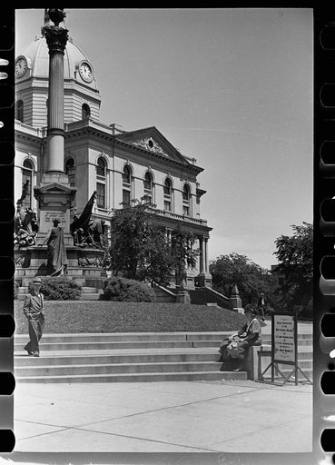 Untitled photo, possibly related to: Courthouse steps. Peoria, Illinois