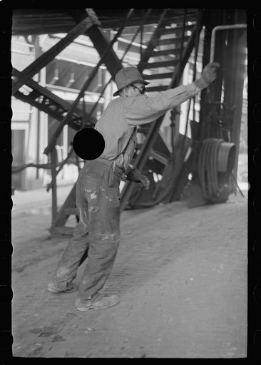 Untitled photo, possibly related to: Steelworkers at blast furnace, Pittsburgh, Pennsylvania