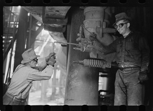 Steelworkers [i.e. ironworkers] at blast furnace, Pittsburgh, Pennsylvania