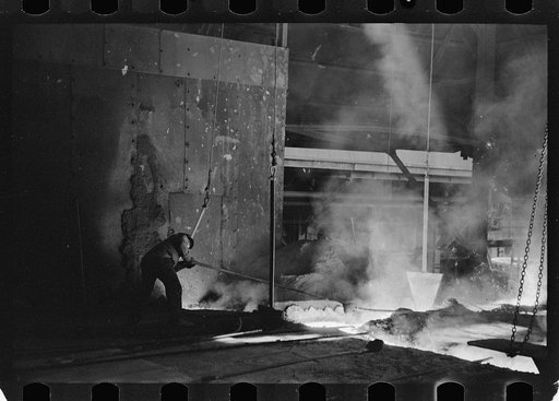 Tapping a blast furnace, Pittsburgh, Pennsylvania