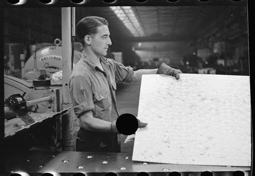 Untitled photo, possibly related to: Steelworker at galvanizing machine, Pittsburgh, Pennsylvania