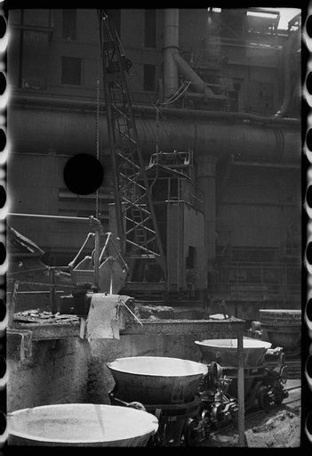 Untitled photo, possibly related to: Tapping the slag at a blast furnace, Pittsburgh, Pennsylvania