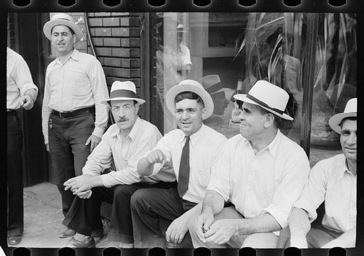 A group of steelworkers discussing politics, Aliquippa, Pennsylvania
