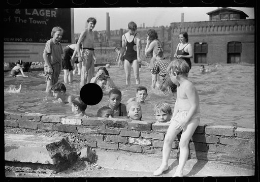 Untitled photo, possibly related to: Homemade swimming pool for steelworkers' children, Pittsburgh, Pennsylvania