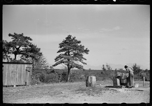Untitled photo, possibly related to: Washing and toilet facilities for cranberry pickers, Burlington County, New Jersey
