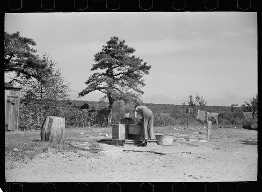 Untitled photo, possibly related to: Washing and toilet facilities for cranberry pickers, Burlington County, New Jersey