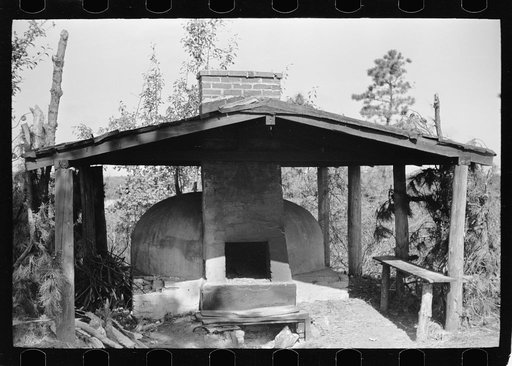 Outdoor cookstove for cranberry pickers, Burlington County, New Jersey