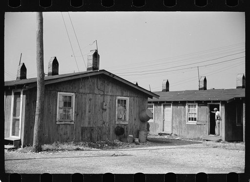 Untitled photo, possibly related to: Community toilets used by people living in company houses near oyster packing plant, Shellpile, New Jersey