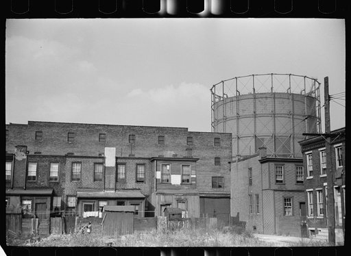 Untitled photo, possibly related to: Homes near the gas works, Camden, New Jersey