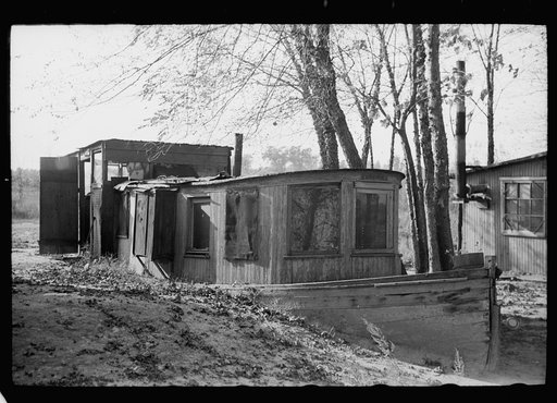 Fishing boat used as home for mill workers, Millville, New Jersey