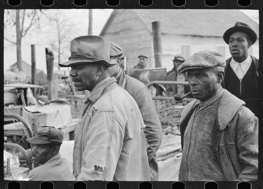 Evicted sharecroppers along Highway 60, New Madrid County, Missouri